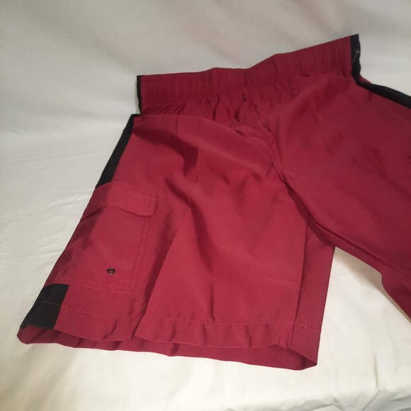 New Open Trails Men's Red Black Stripes down legs Swim Board Shorts XL - Picture 3 of 5